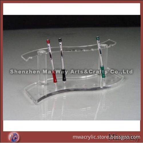 Acrylic s-shaped transparent pen holder/stationery supplies
